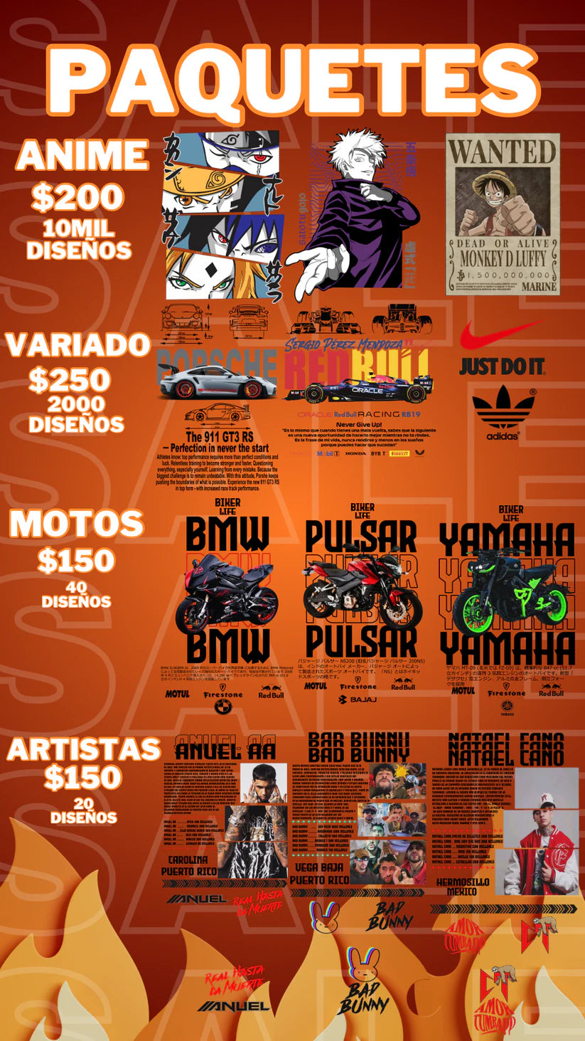 Paquete Completo Diseños DTF